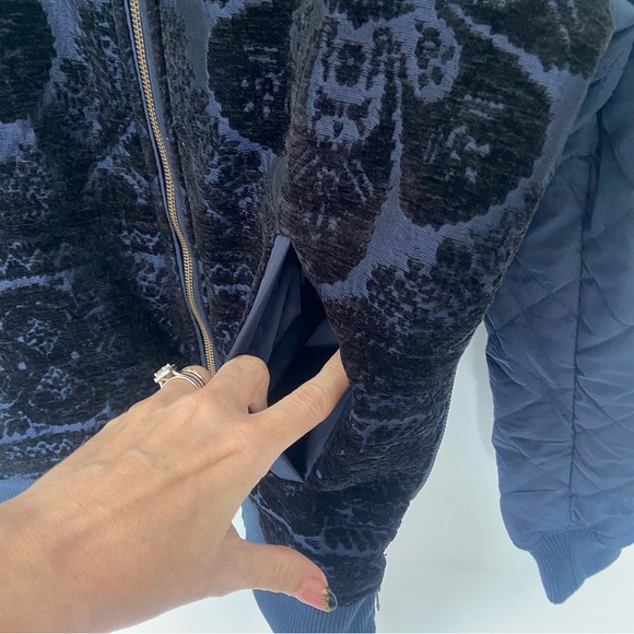 Anthropologie Clemence Bomber Sweatshirt Jacket Quilted Chenille Size Small - Picture 9 of 12